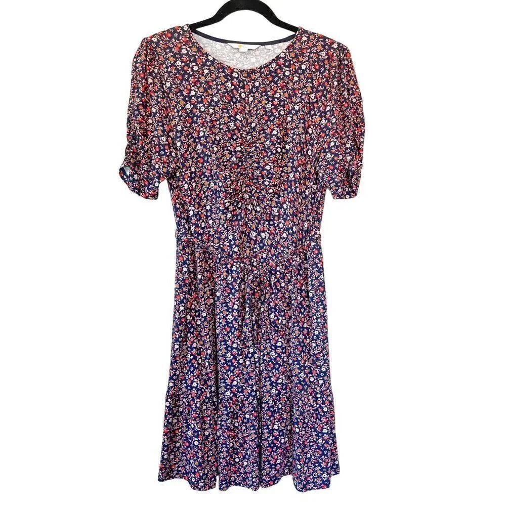 Boden Boho Short Sleeve Floral Jersey Dress Size 8R